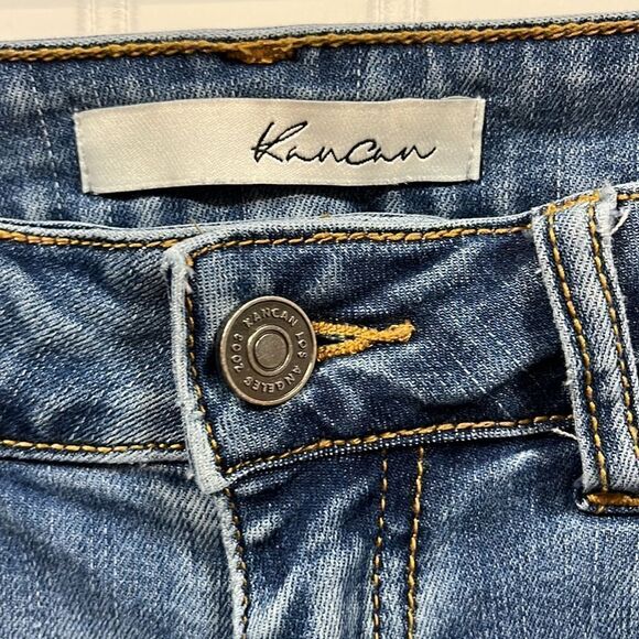 KanCan mid rise distressed raw hem skinny jean - Picture 2 of 5